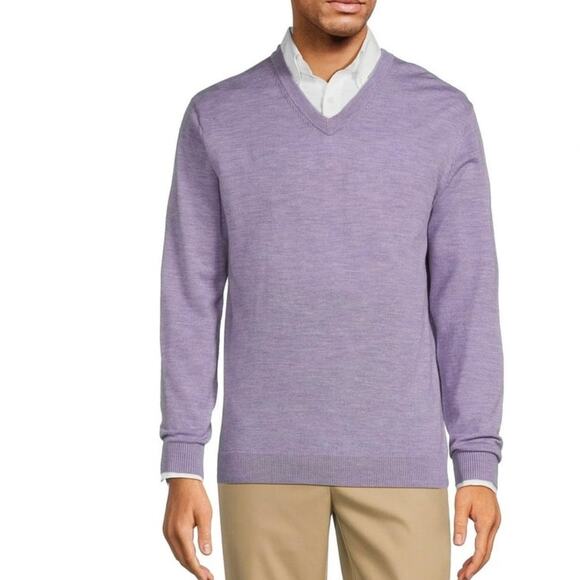 Hart Schaffner Marx Lavender Purple Merino Wool Sweater - Picture 1 of 5